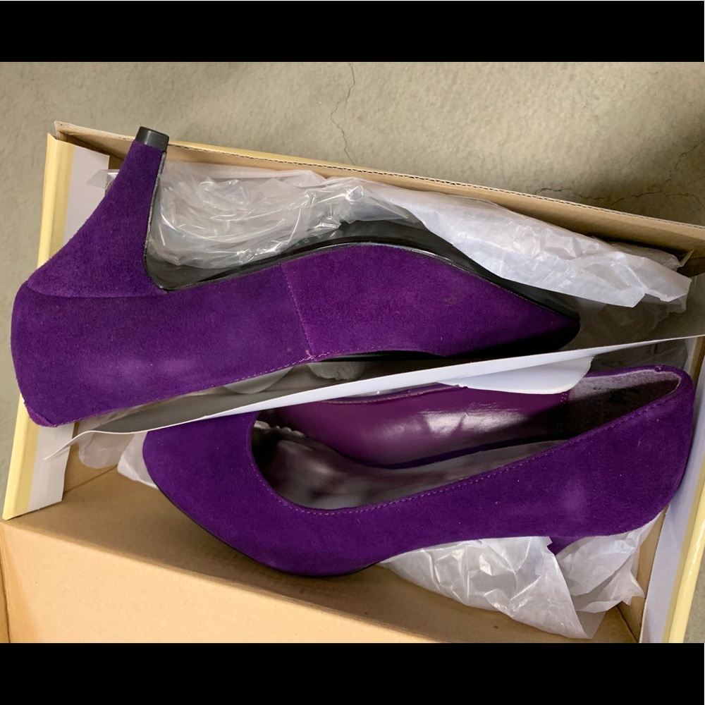 Purple suede heels